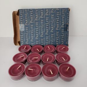 PartyLite Tealights 12-pk RETIRED Black Currant Cassis Mulberry Box Candles🕯